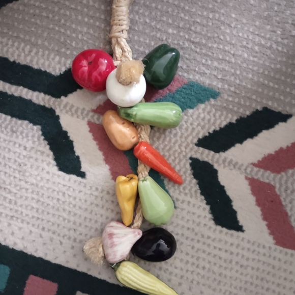 Ceramic Vegetables on a Rope - Picture 2 of 5